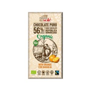 Chocolates Sole Ciocolata bio cu 56% cacao si portocale