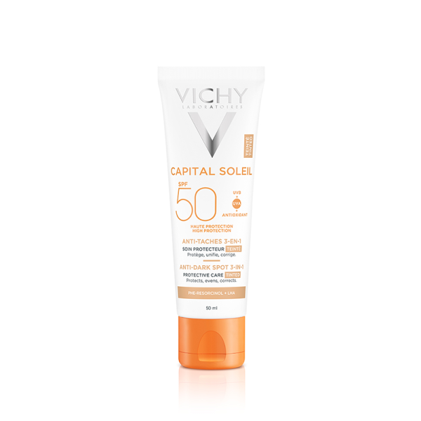 Crema colorata cu protectie solara pentru fata SPF50+ Capital Soleil