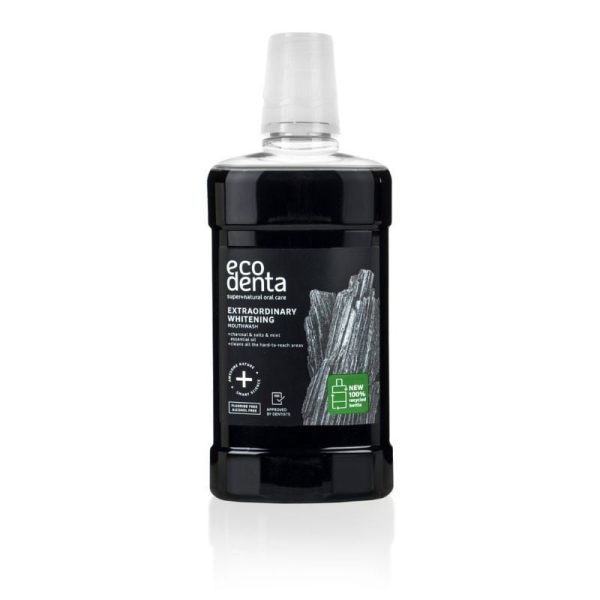 Ecodenta Apa de gura cu carbune cu efect extra albire