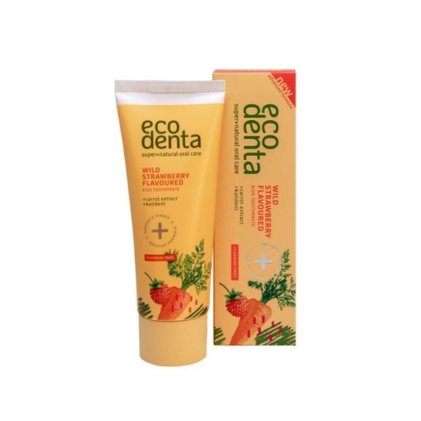 Ecodenta Pasta de dinti copii cu capsuni si morcov
