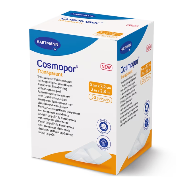 Plasturi sterili Cosmopor Transparent 5*7.2cm