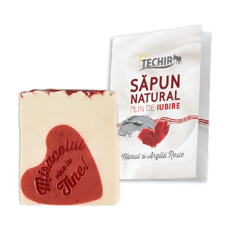Sapun natural hidratant plin de iubire cu namol si argila rosie