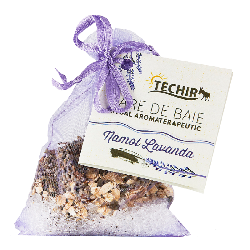 Sare de baie ritual aromaterapeutic cu namol si lavanda